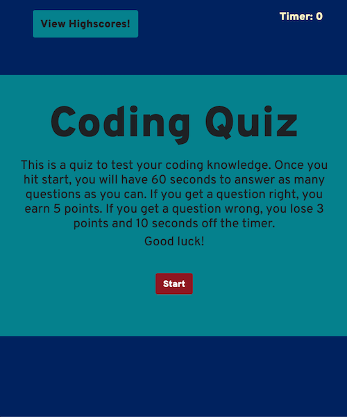 Code Quiz