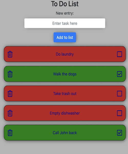 React To Do List